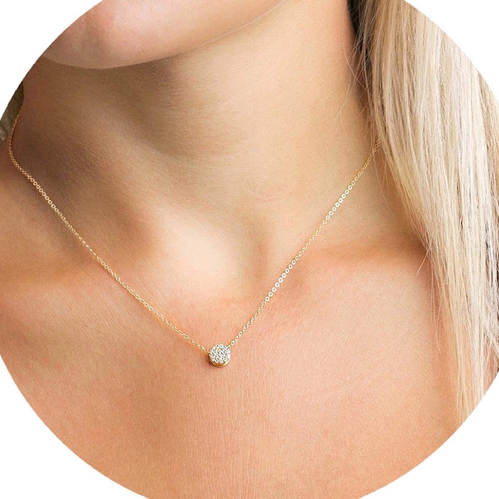 Dainty Mini Dot Gold Fill Sterling Necklace NWT